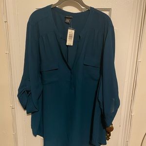 Teal blouse from Torrid